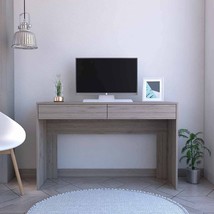 47 Inch Light Gray Computer Desk With Two Drawers - $4,376.60 MXN