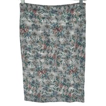 LuLaRoe Cassie Skirt Womens L Light Gray w Muted Multicolor Floral Patte... - $14.85