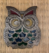Vintage Cast Iron Owl Stained Glass Trivet - 1970&#39;s - £14.35 GBP