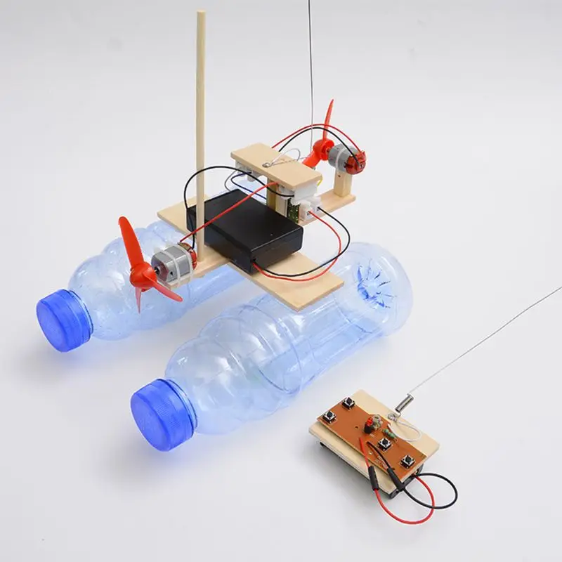 Boat science experiment toy wood stem diy model kits brain developmental funny gift for thumb200