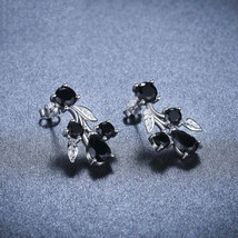3.00CT Pear Cut CZ Spinel Leaves Shape Stud Earrings 14K White Gold Plated 925 - £108.75 GBP