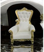 Luxury White & Gold Throne Chair – Baroque Royalty Seating - $2,441.35 CAD