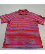 Polo Golf Medium Red Striped Pima Cotton Polo Shirt Mens XL - $31.02 CAD