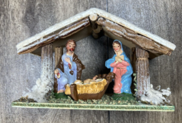 Vintage Miniature Stable Nativity Scene Italy 599/2 Joseph Mary Baby Jesus - £19.57 GBP