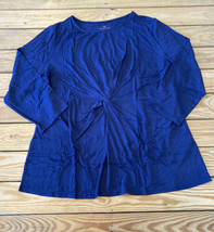 Laurie Felt NWOT Women’s Twist Front 3/4 Sleeve top size XL Blue EA - £10.04 GBP