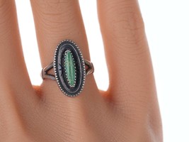sz6 1940&#39;s Fred Harvey era sterling and turquoise ring - £45.21 GBP