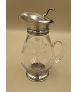 Vintage Sterling and Etched Crystal Syrup Pitcher - $1,427.73 MXN