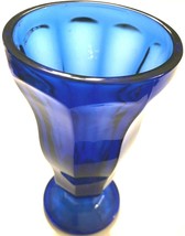 Vintage Anchor Hocking Cobalt Blue Ice Cream Sundae Soda Glass Footed Tumbler - £6.02 GBP