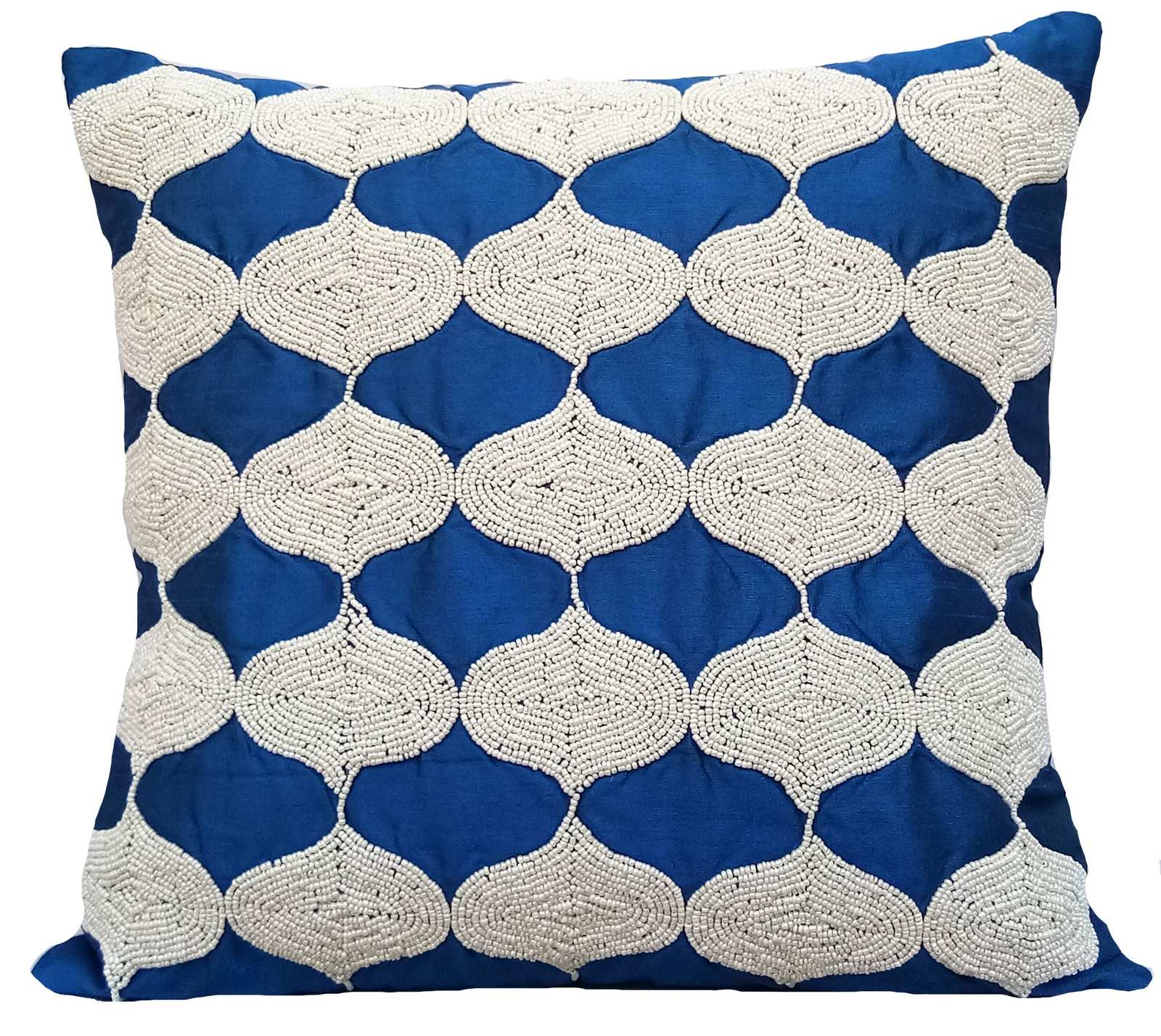Blue Throw Pillow Covers 16&quot;x16&quot; Silk, Royal Blue Tops - $51.87+