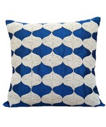Blue Throw Pillow Covers 16&quot;x16&quot; Silk, Royal Blue Tops - $51.87+