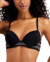 Calvin Klein Womens Striped Lace Demi Bra,Size 32DD,Black - £36.40 GBP