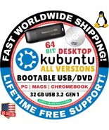 KUBUNTU LINUX OS 25.04 DESKTOP LTS ALL VERSIONS 64BIT BOOTABLE USB/DVD, ... - $131.52 MXN+
