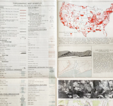 1950 Topographic Map Symbols How To Read USGS Surveys Fold Out Info TOPO23 - $29.99