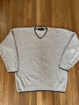 Liberty Sweater Mens Size XL Biege V Neck Made In Usa Vtg Pullover - $10.82