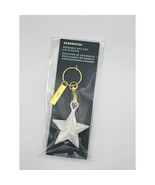 Starbucks 2024 Lid Stopper Keychain White Star Glitter Gold Ring - €13,02 EUR
