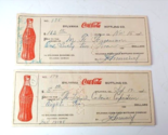 1932 1933 Coca Cola Sylvania Georgia Bottling Co Check pair Coke VG+ - $24.70