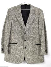VTG 70s Al Rivera Embarcadero Western Blazer 44R Tweed Wool Salt Pepper ... - $123.70