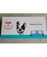 Cosmo Furbabies Double Dog &amp; Cat Diner Small 15&quot; x 7&quot; x 4&quot; - £27.57 GBP