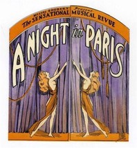 1920&#39;s Messrs Shubert Present a Night in Paris Die Cut Brochure  - $247.25