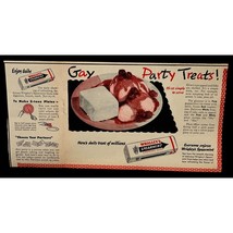 Wrigleys Spearmint Chewing Gum Vintage Print Ad 50s Color Gay Party Treats - £12.63 GBP