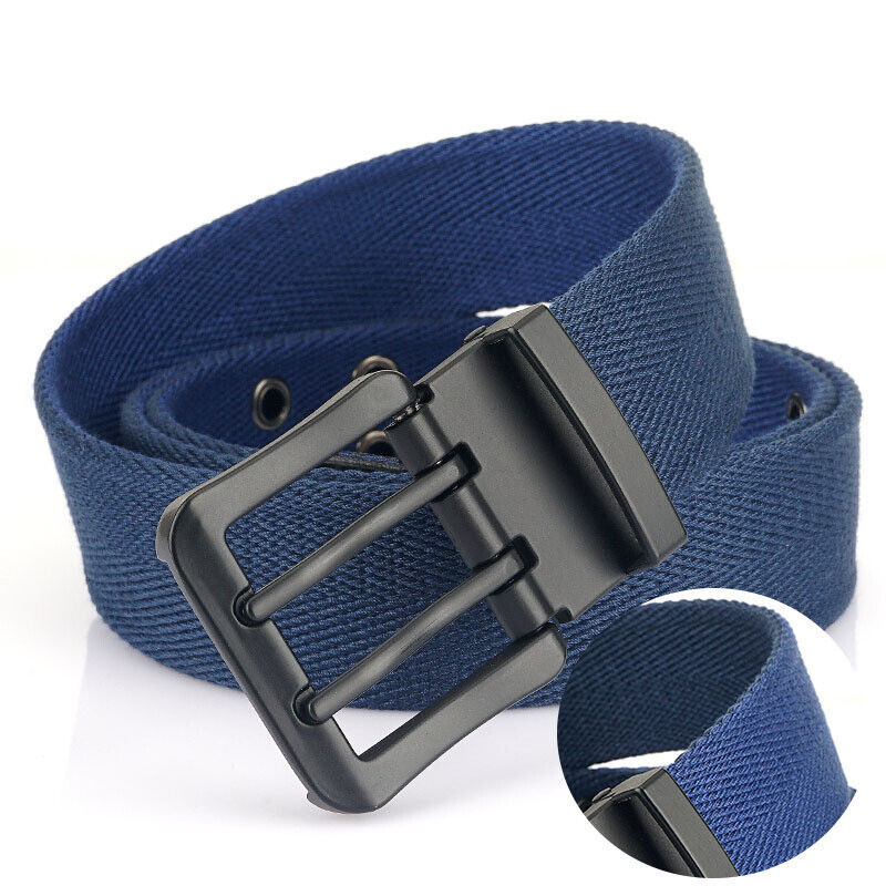 Men&#39;s Double Prong Casual Canvas Grommet Belt for Jeans, Reversible Web ... - $20.49