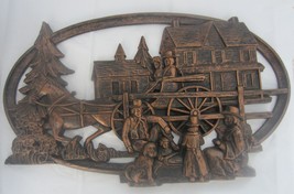 1975 Syroco Coppercraft Guild Plastic Horse &amp; Buggy Country Wall Hanging... - $23.99