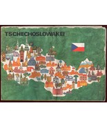 1960&#39;s Vintage Tourist Brochure Czechoslovakia Europe Map Illustrated Guide - £22.61 GBP