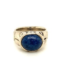 Vintage Signed Sterling Joseph Esposito Oval Cabochon Lapis Lazuli Stone Ring 8 - £51.31 GBP