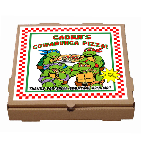 Primary image for  Custom Printed Teenage Mutant Ninja Turtles Pizza Box Label