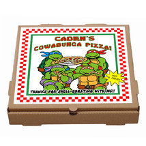  Custom Printed Teenage Mutant Ninja Turtles Pizza Box Label - £3.59 GBP