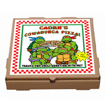  Custom Printed Teenage Mutant Ninja Turtles Pizza Box Label - £3.39 GBP