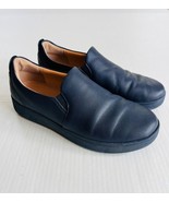 FitFlop Sz 8 Leather Blue Slip on Womens Rally Slip On Platform Sneakers... - $717.05 MXN