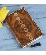 Handmade Leather Journal Seven Stone Chakra Dairy Notebook 10 x 1.5 x 7 ... - £31.00 GBP