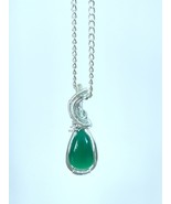 Natural Green Onyx Pendant, Green Gemstone Necklace - €51,49 EUR
