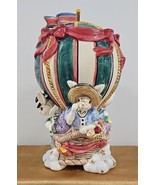 Vintage 1995 Fitz &amp; Floyd Ballooning Bunnies 13 in Hot Air Balloon Cooki... - $2,562.01 MXN