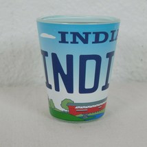 Indiana 2 oz Shot Glass Covered Bridge License Plate Tourist Collectible... - $5.00