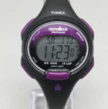 Timex Ironman Triathlon Watch Women Indiglo Purple 10 Lap New Battery f21 - £15.65 GBP