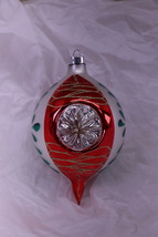 XL  Vintage  Mercury Glass Christmas Ornament   5.5&quot; High With Indent On... - £25.36 GBP