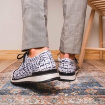 Alonzo Genuine Caiman Crocodile Fashion Sneaker Newspaper image 11