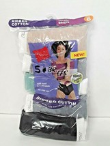  Women&#39;s 5 pk  size 6 Cotton Briefs Hanes Ribbed Heather Panties Assorted - $9.50