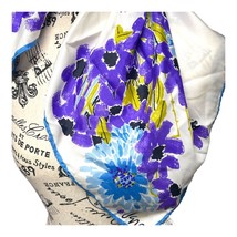 Wisteria Purple Flowers Vintage Scarf By Vera 100% Nylon Floral Print 25&quot; Square - £18.44 GBP