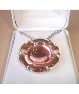Baccarat B Flower Pendant Necklace Small Pink Mirror Crystal Sterling Ne... - £133.45 GBP