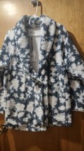 The Nines by Hatch Gray Floral Faux Fur Overcoat Jacket Size Small NWTS  - $29.70
