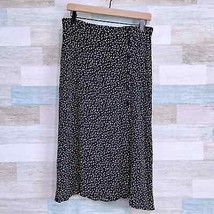 Reformation Side Button Slit Midi Skirt Black Multicolor Polka Dot Women... - $79.19