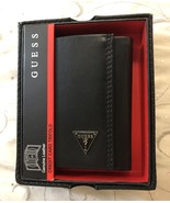 GUESS Men&#39;s Leather Credit Card Trifold Wallet - £26.33 GBP