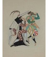 Original Painting "La Baladine" by Charles Charlton 8"x10" c1920 pastel?... - $112.49