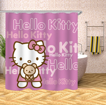 Hello Kitty Waterproof Shower Curtain Set Bathroom Decor Curtain W/Hooks Gift70&quot; - £13.16 GBP+