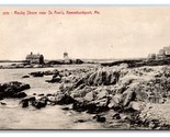 Rocky Shore Near St Anne&#39;s Kennebunkport Maine ME UNP DB Postcard Y7 - $3.91