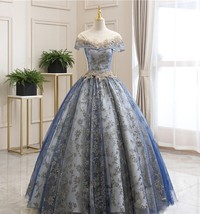 Beautiful Quinceanera Dresses Party Dress Classic Ball Gown Vintage Lace Shiny P - $330.87