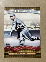 2010 Topps History of the World Series #HWS3 Babe Ruth Yankees - £1.72 GBP